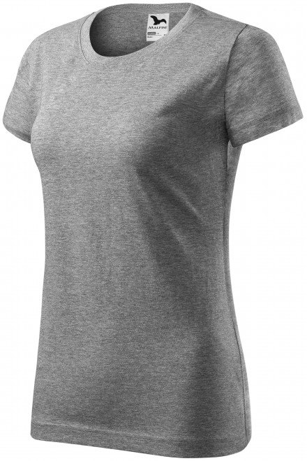 Ženska preprosta majica, temno siv marmor