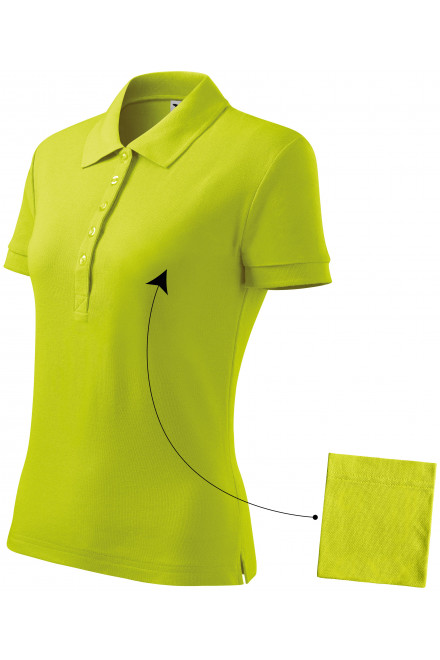 Ženska preprosta polo majica, apno zelena