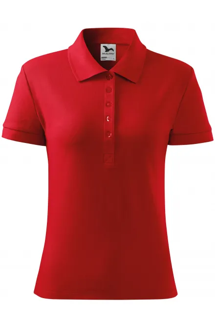 Ženska preprosta polo majica - rdeča, L