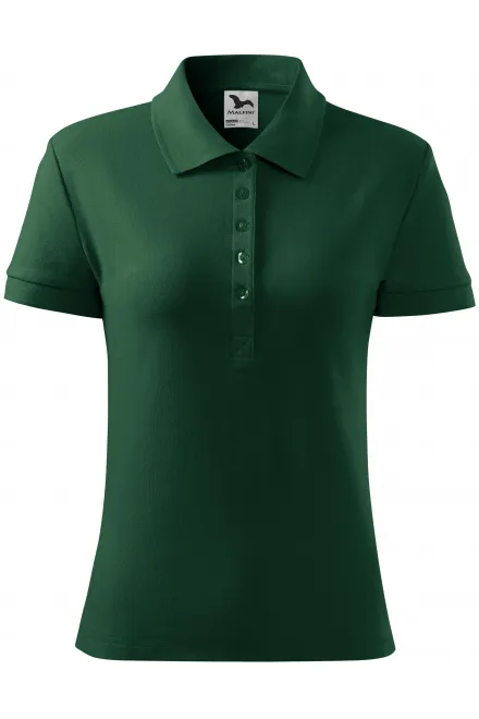Ženska preprosta polo majica - steklenica zelena, L