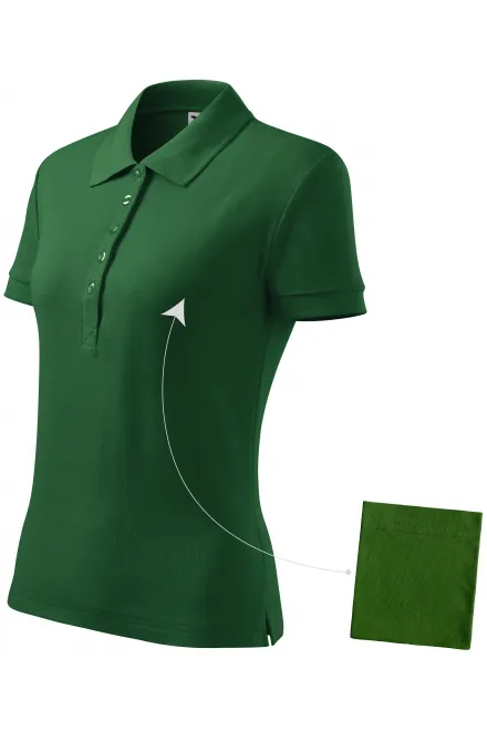 Ženska preprosta polo majica, steklenica zelena