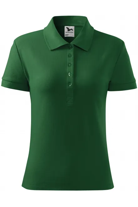 Ženska preprosta polo majica - steklenica zelena, L