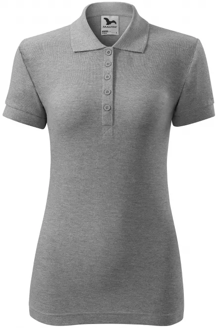 Ženska preprosta polo majica - temno siv marmor, L
