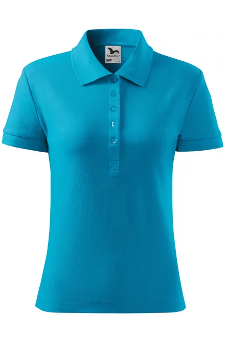 Ženska preprosta polo majica - turkizno, L