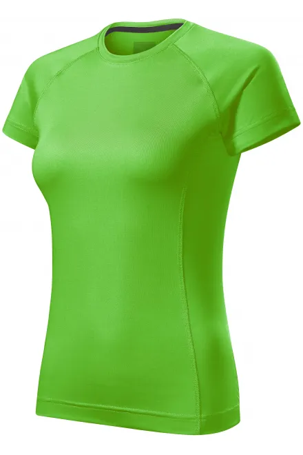 Ženska športna majica s kratkimi rokavi, jabolčno zelena