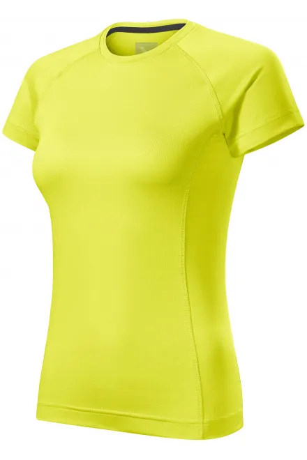 Ženska športna majica s kratkimi rokavi, neonsko rumena