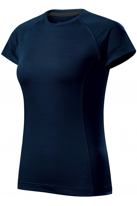 Ženska športna majica s kratkimi rokavi, temno modra
