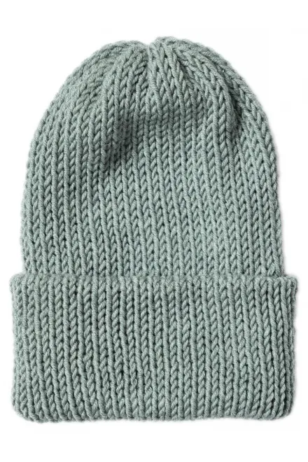Zimska kapa iz merino volne, svetlo zelena