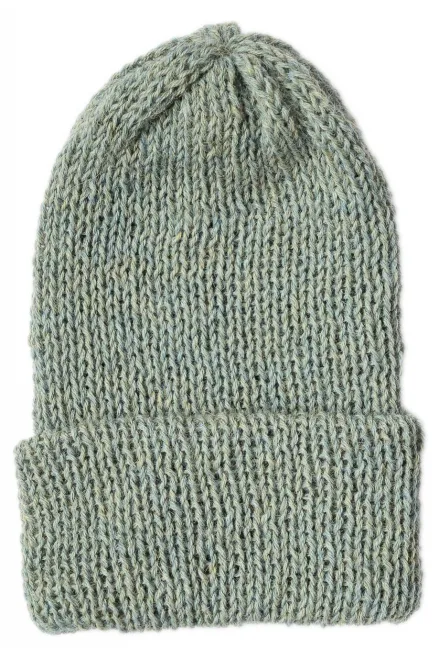 Zimska kapa iz volne alpake, svetlo zelena